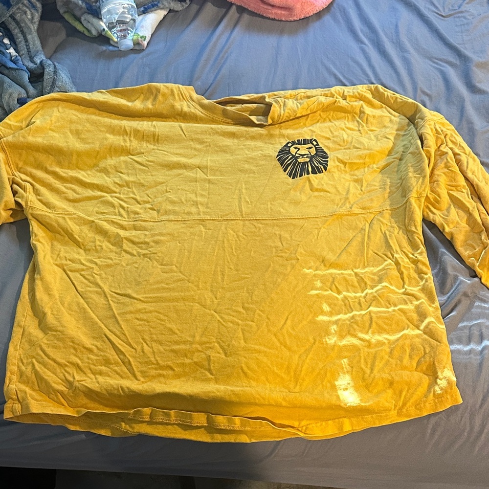 Disney Yellow Long Sleeve Shirt with Lion Graphic
